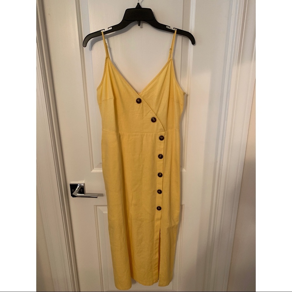 Lush Asymmetrical Button Midi Dress